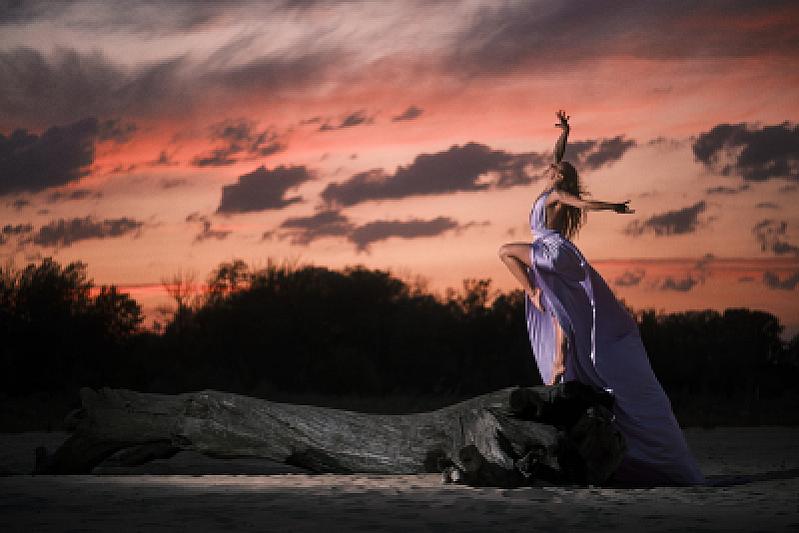 Flying dress photoshoot