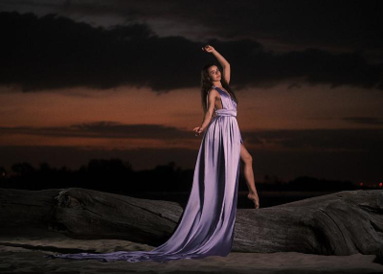 Flying dress photoshoot