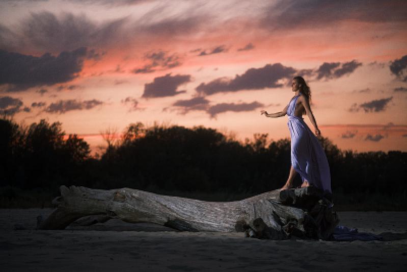 Flying dress photoshoot